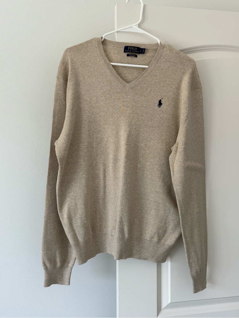 Ralph Lauren Men’s V-Neck Sweater in Taupe